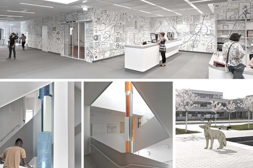 „Tricksters Plan“ verbindet die verschiedenen Bereiche in und vor der Holzlaube.