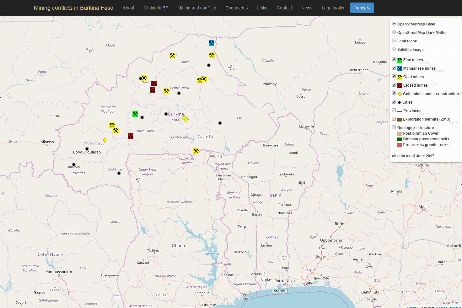 Die von Mitarbeiterinnen und Mitarbeiterun um Juniorprofessorin Bettina Engels entwickelte Übersichtskarte informiert digital über offiziell genehmigte Minen. Verwendet wird Open Source-Technologie, damit sie von allen und überall einsehbar ist.