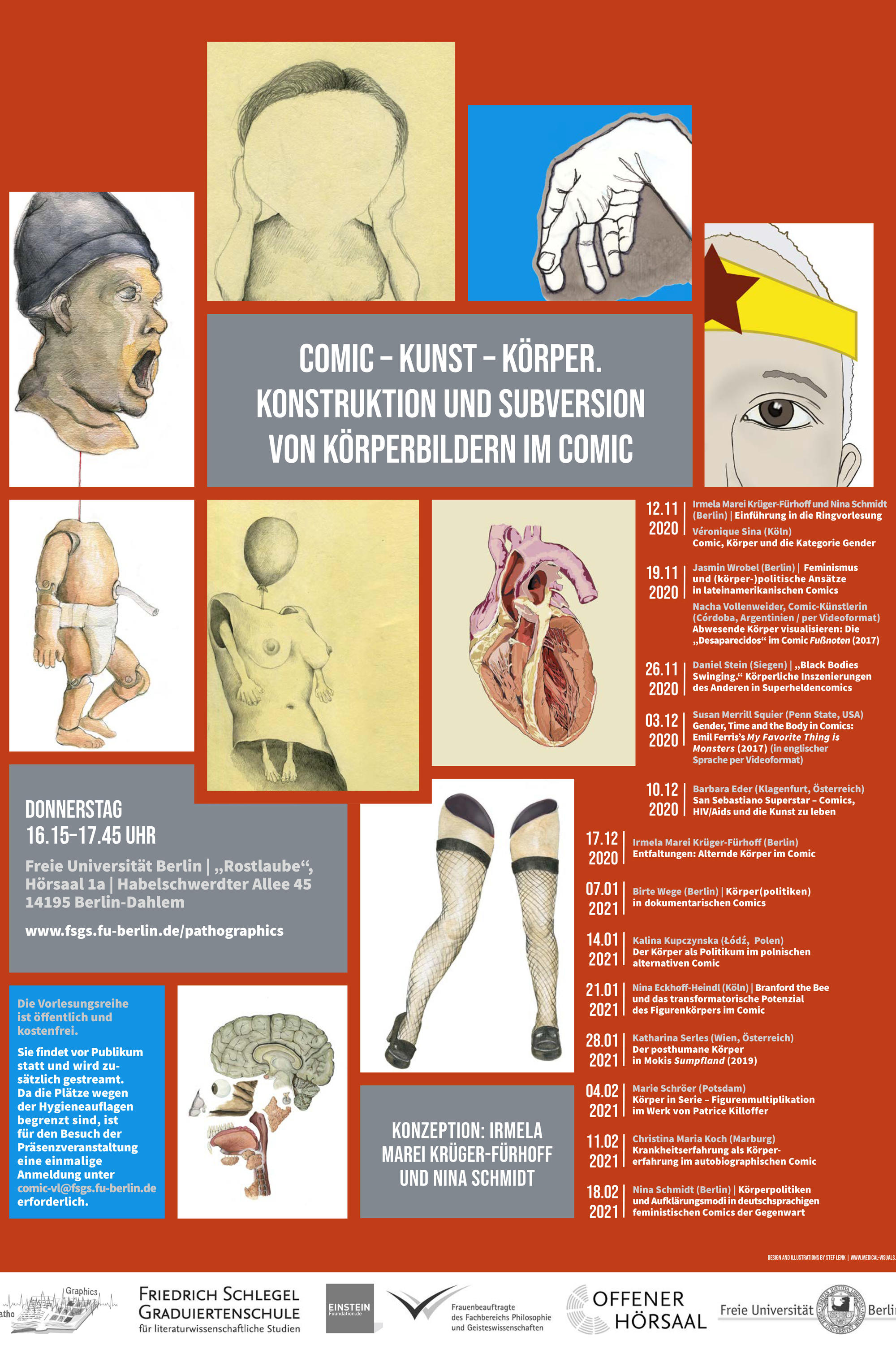 Die Vortragsreihe "Comic - Kunst - Körper" beginnt am 12. November um 16.15, auch sie wird gestreamt.
