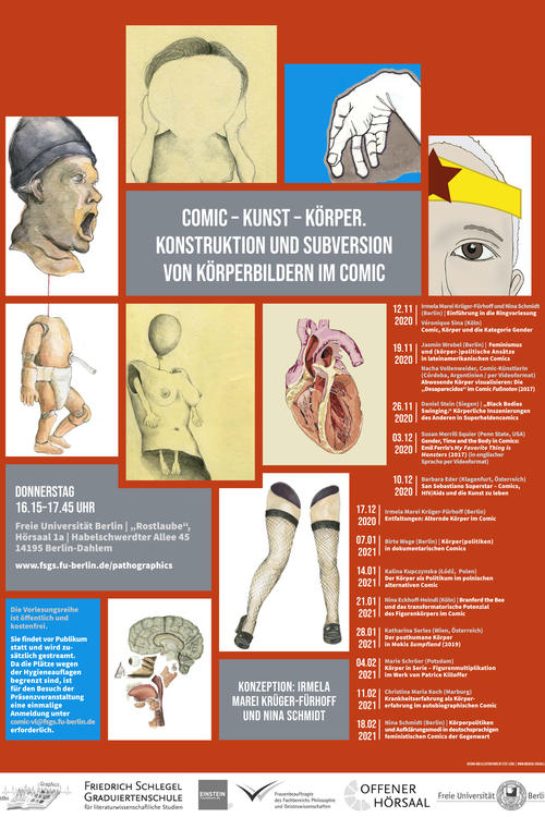 Die Vortragsreihe "Comic - Kunst - Körper" beginnt am 12. November um 16.15, auch sie wird gestreamt.