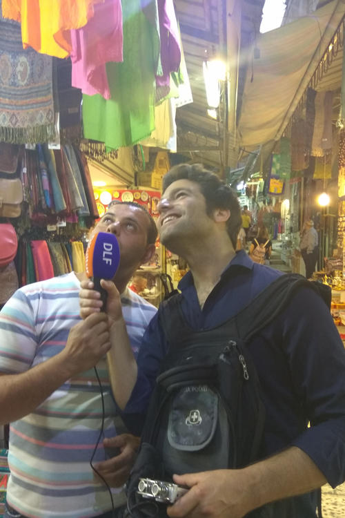 ... und bei Aufnahmen für den Deutschlandfunk in der Jerusalemer Altstadt.