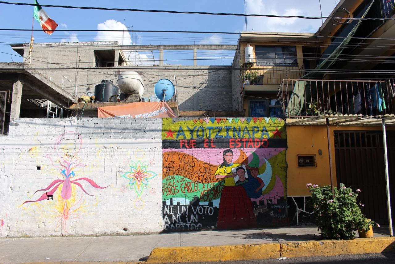 Street art in Santo Domingo, Mexico City: “Ayotzinapa. It was the state. They took them alive, we want them back alive.”