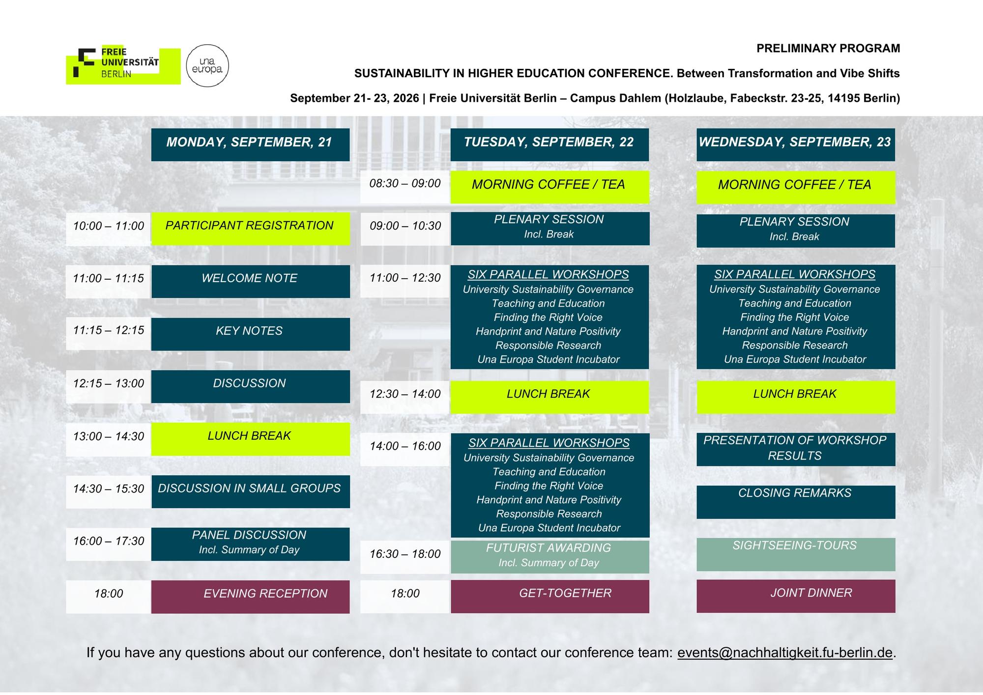 Preliminary Conference Program