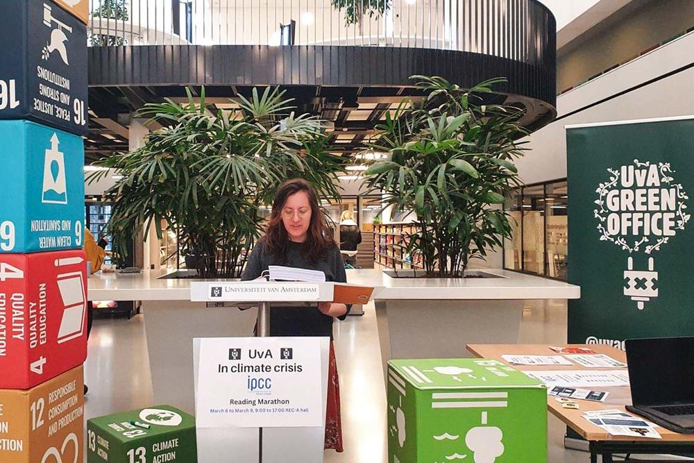 An der Universität Amsterdam fand 2024 ebenfalls ein IPCC-Reading von Forschenden und Klimaaktivist*innen statt.