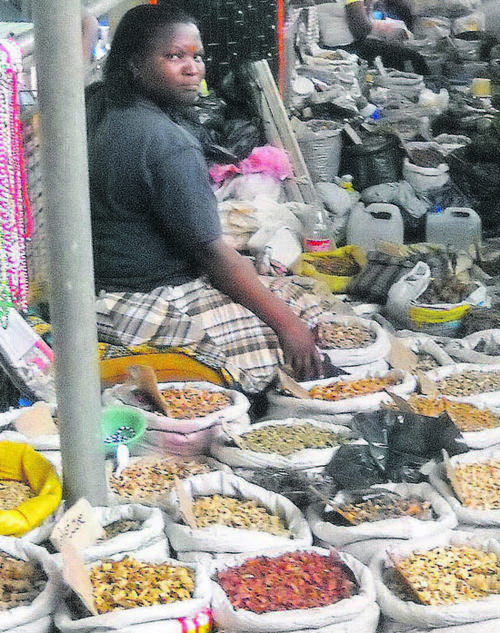 Der tägliche Muthi-Markt in Durban an der Ostküste Südafrikas. Hier werden Heilpflanzen in unterschiedlichster Form und zu verschiedenen Zwecken angeboten.