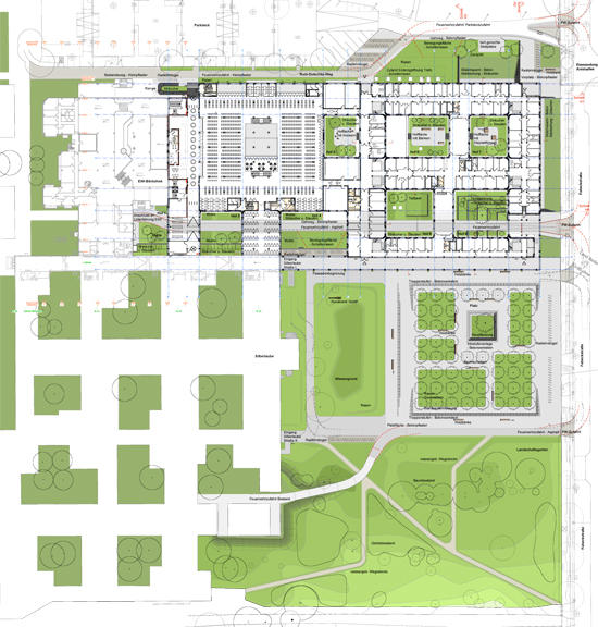 Lageplan Neubau mit Freiflächen