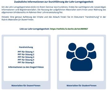 Abb. 4: Nutzeroberfläche einer Lehr-Lerngelegenheit des Videoportals für den Einsatz in Seminaren des Lehramtsstudiums