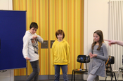 Beim Workshop "Aus die Maus" mit dem GRIPS Theater
