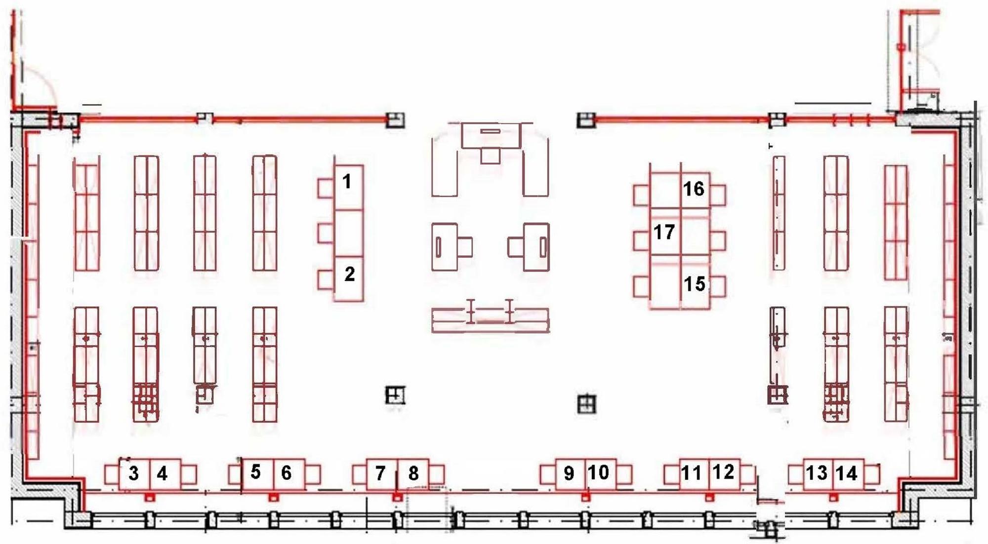 Einzelarbeitsplätze 1 bis 17