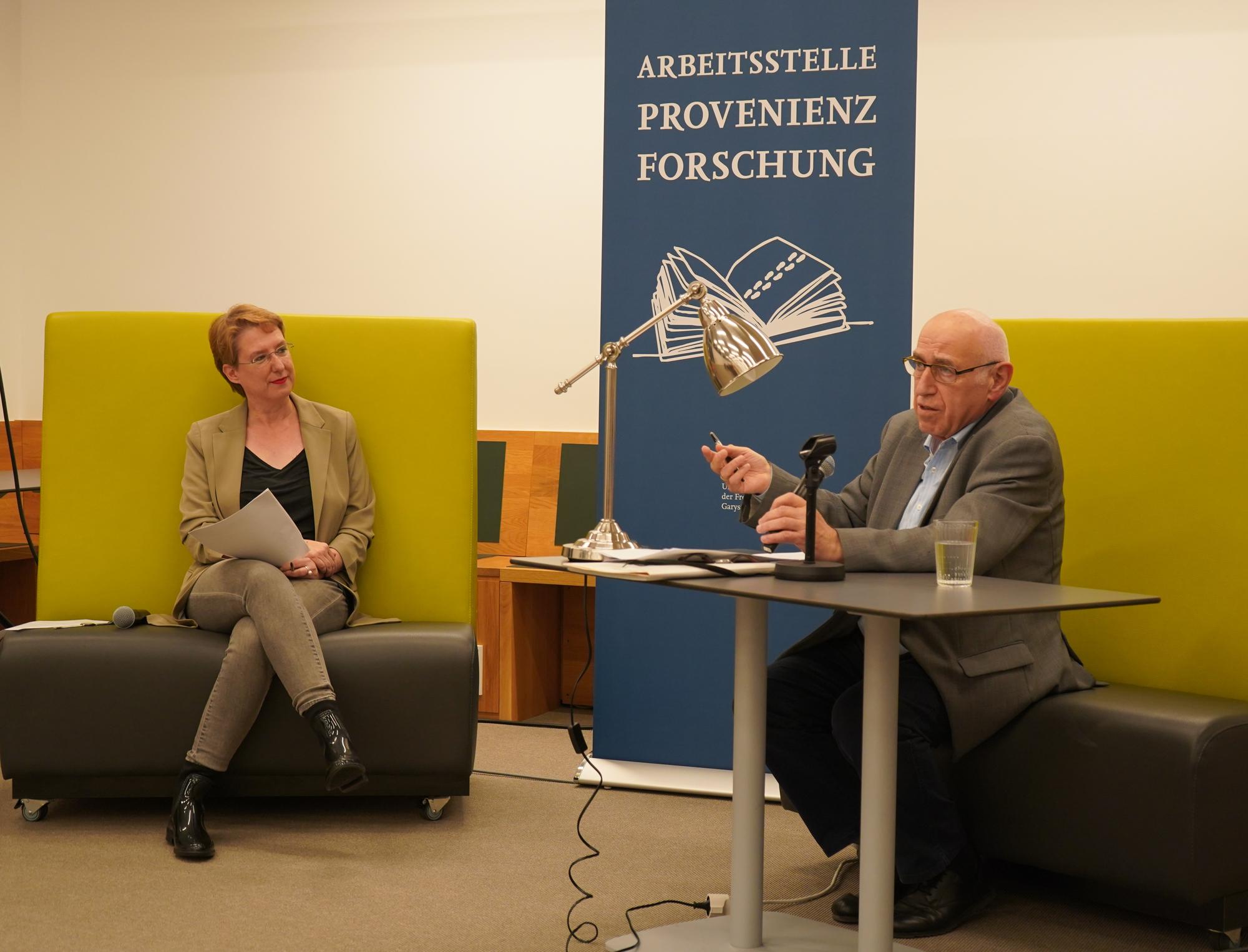 Lesung mit Dr. Hermann Simon, v. l. n. r. Dr. Nora Pester, Dr. Hermann Simon