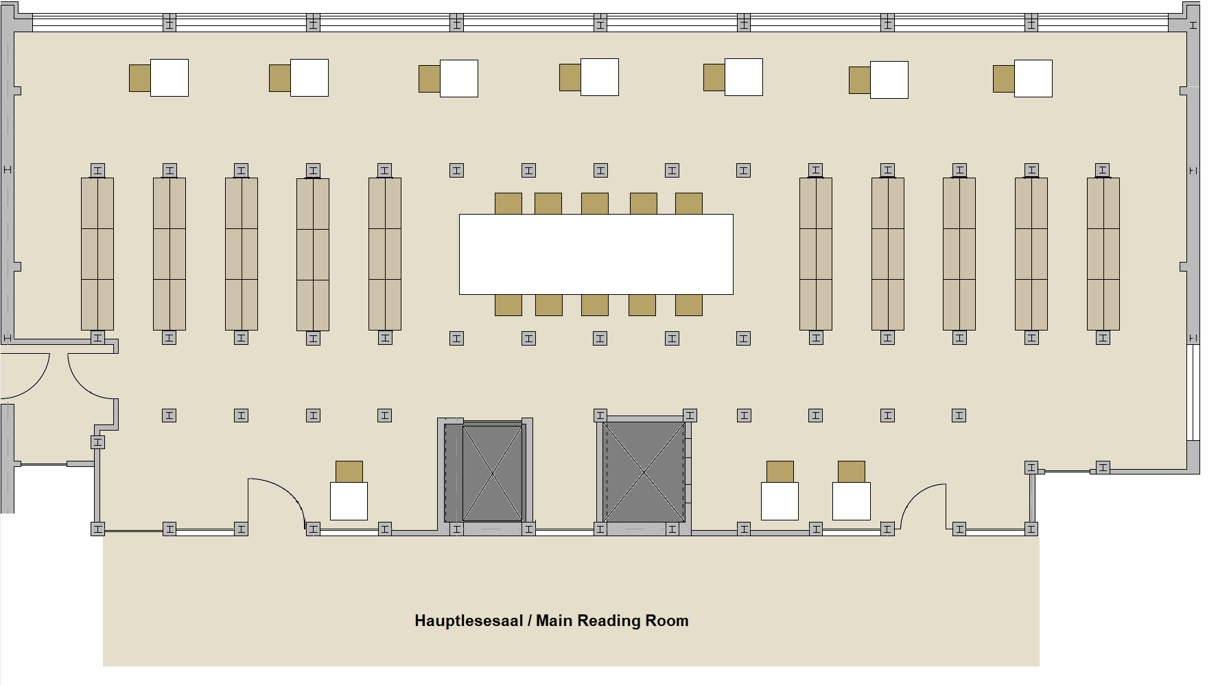 Raumplan Stiller Lesesaal